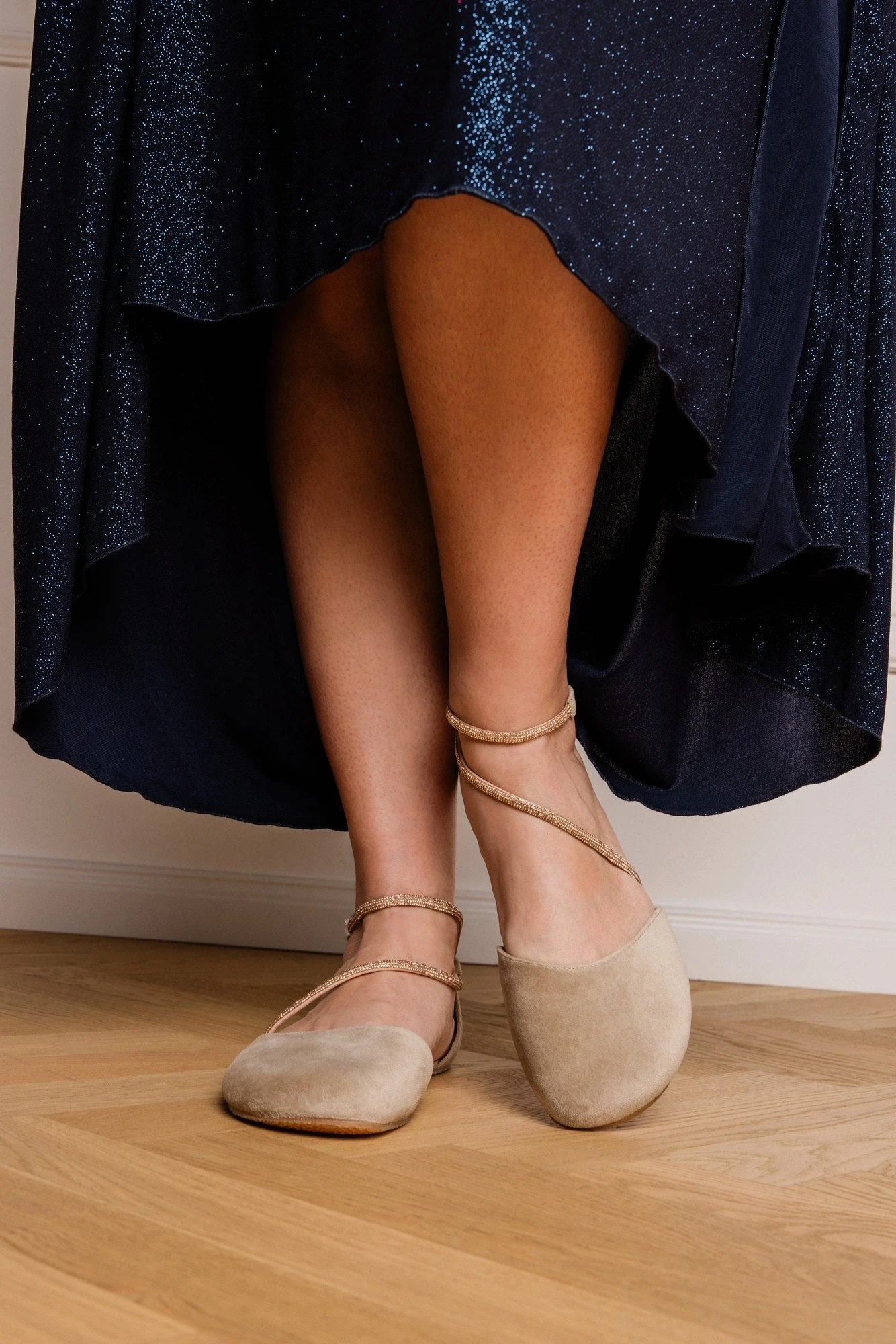 Босоногие сандалии Shapen ORCHID GLAMOUR — бежевый (бархат) · широкая колодка — фото 1 из 13